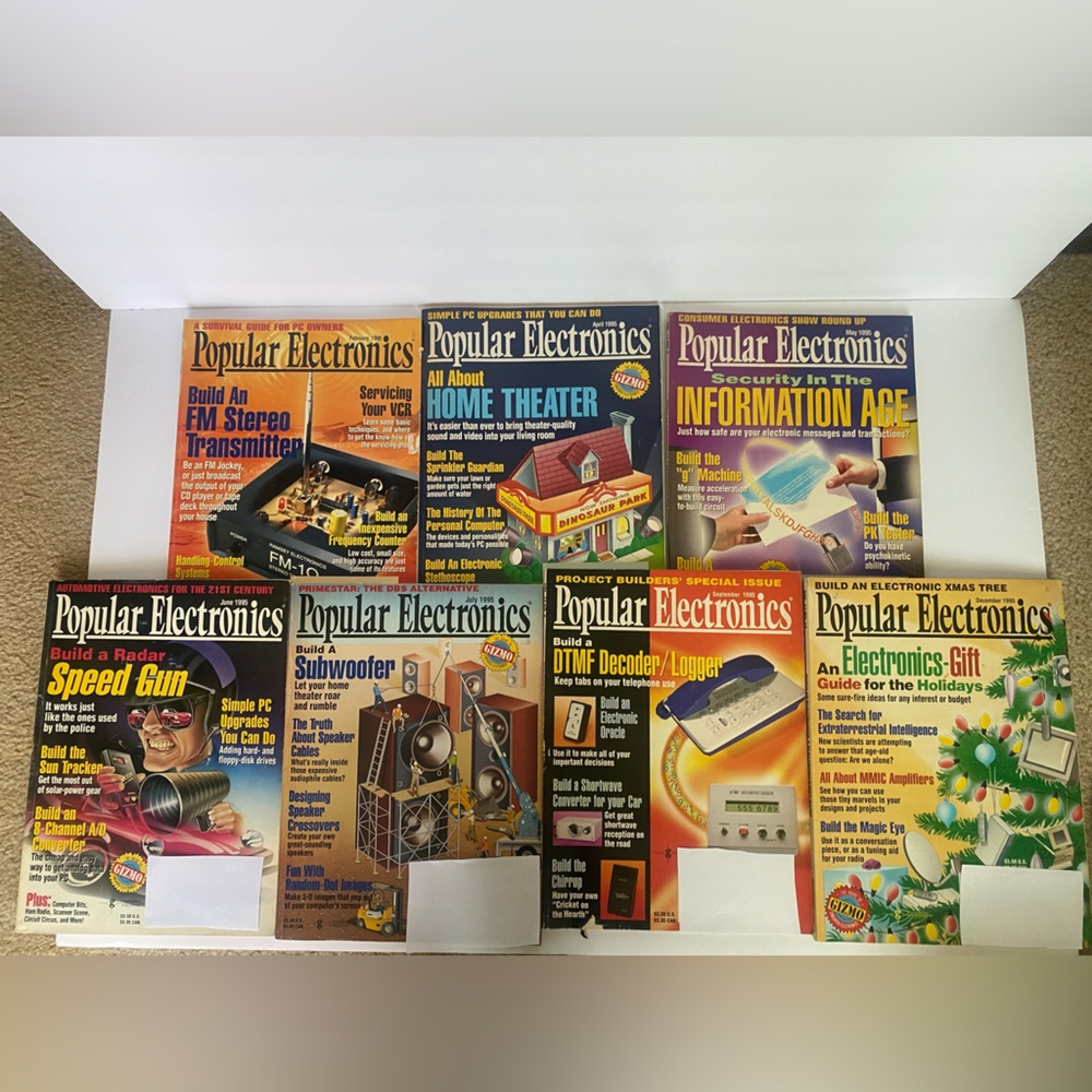 Popular Electronics Magazines vintage 1990s 1995 lot of 7 issues